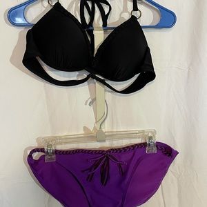 COPY - Black & Purple Bikini set, size L